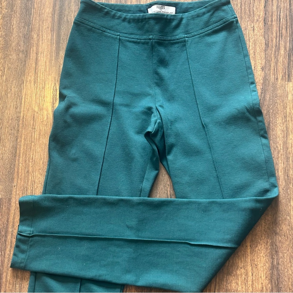 Hilary Radley Katherine Barclay Forest Green Knit Dress Pants XS Pull On Stretch